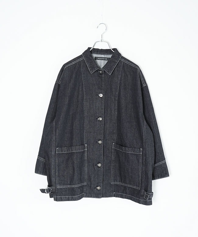 1-270039OW]mizuiro ind(ミズイロインド) wide denim coverall ワイド