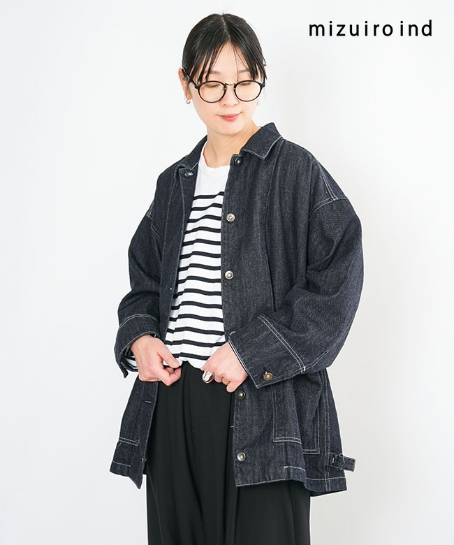 mizuiro ind(ミズイロインド) wide denim coverall ワイドデニム