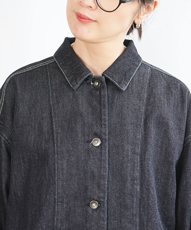 1-270039OW]mizuiro ind(ミズイロインド) wide denim coverall ワイド