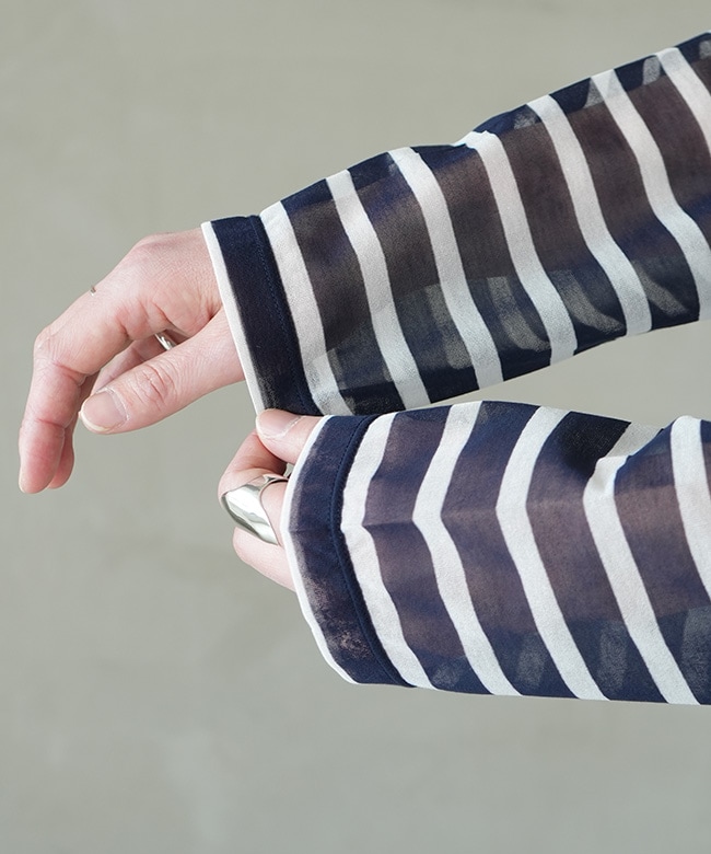 ORCIVAL(オーシバル/オーチバル) SEETHROUGH BOAT NECK L/S P.O