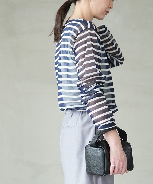 ORCIVAL(オーシバル/オーチバル) SEETHROUGH BOAT NECK L/S P.O