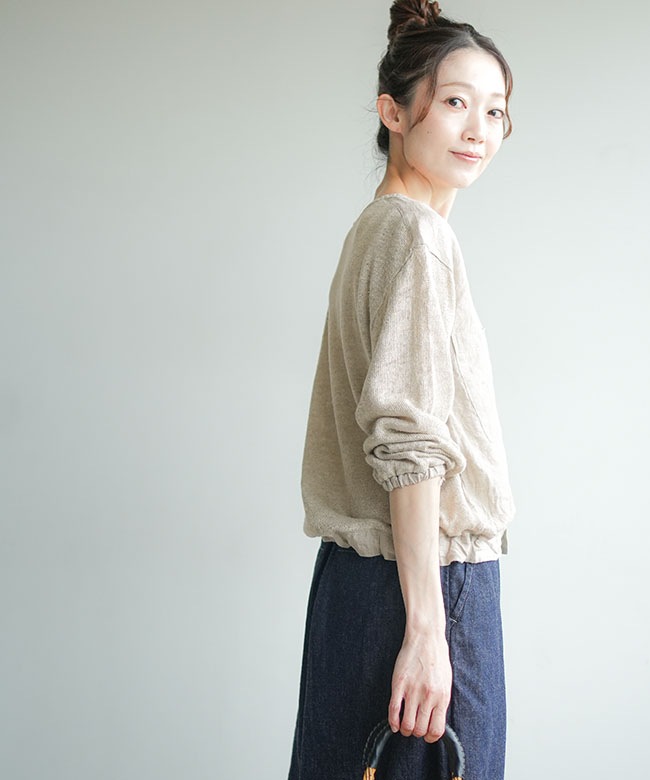 ◎◎prit(プリット)別注カラー リネン天竺×60/1 フレンチリネン 切替裾