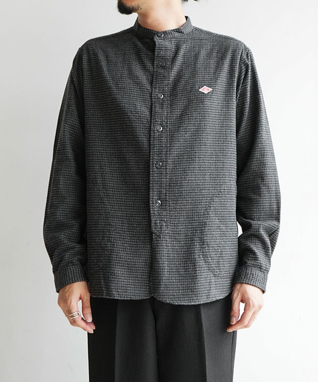 ◇DANTON(ダントン) BAND COLLAR SHIRT L/S バンドカラーシャツ ロング