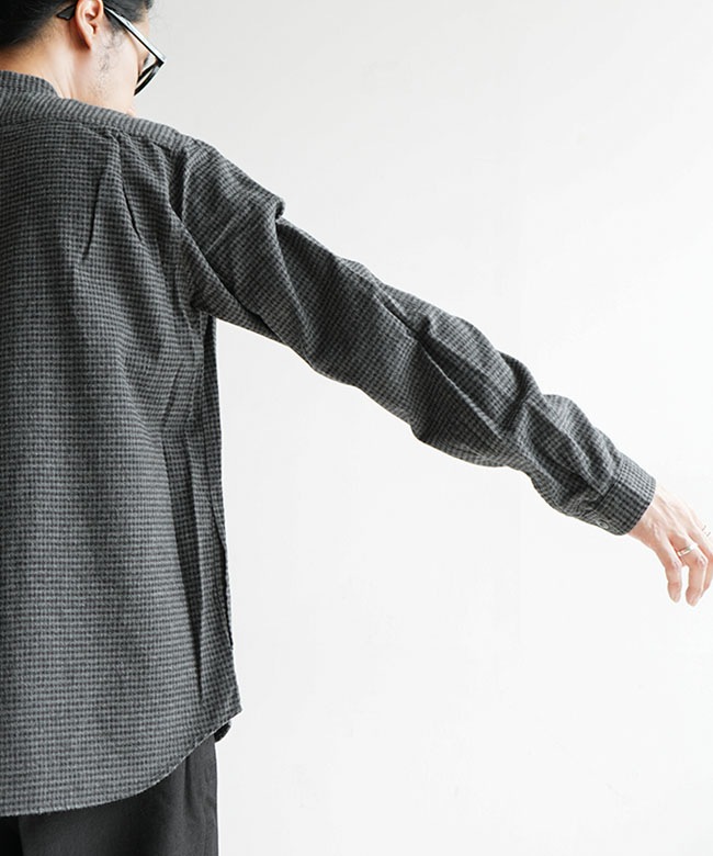 ◇DANTON(ダントン) BAND COLLAR SHIRT L/S バンドカラーシャツ ロング
