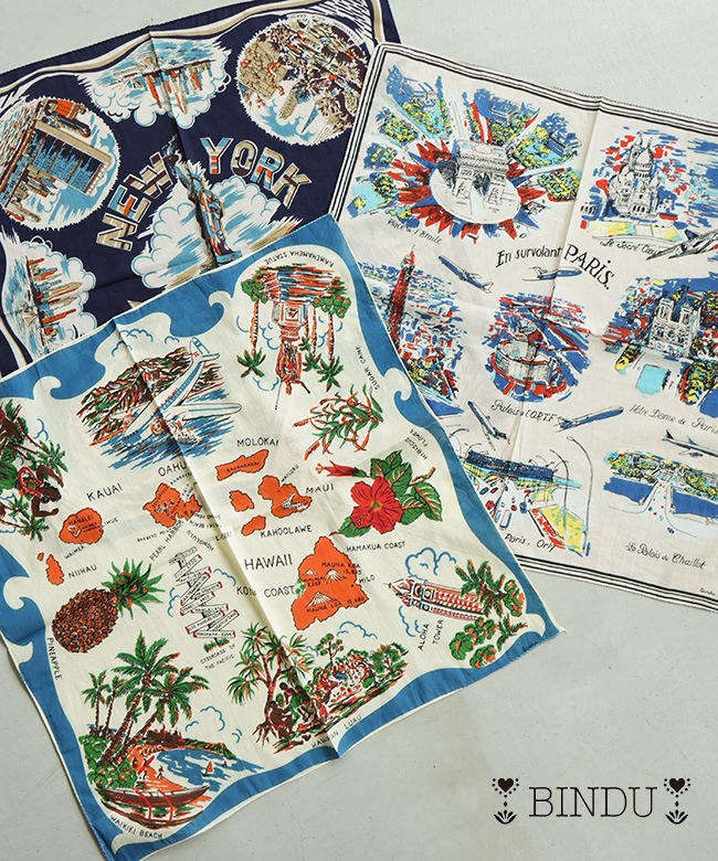 BBB2139-64/Par/NY2/Haw]BINDU(ビンドゥ)マッププリント 64スカーフ