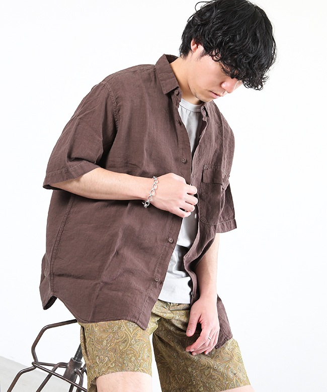 SALE 30%OFF】BRU NA BOINNE(ブルーナボイン) グランパリネンシャツ
