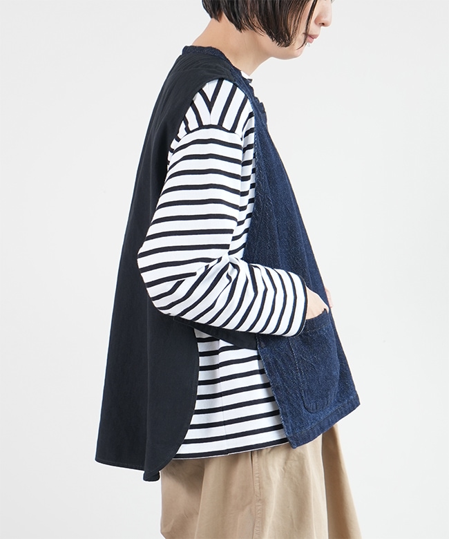 38-241C]Brocante(ブロカント) 5/1綾デニム ポッシュ ブトンジレ