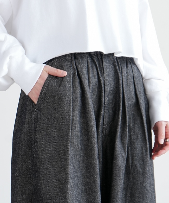 美品 現行品 HARVESTY ハーベスティ ブラックデニム カルメンスカート BLACK DENIM CARMEN SKIRT / BLACK ONE WASH ブラックデ