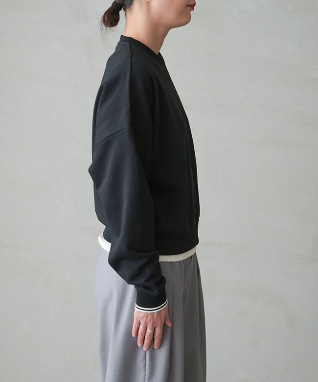 FRED PERRY スウェット Tipped Sweatshirt ブラック Cassette Chart｜FRED PERRY/TIPPED SWEATSHIRT クルーネック