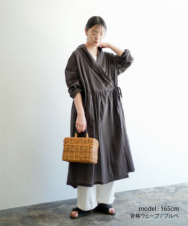 HONNETE(オネット)コットンシルクギンガム カシュクールドレス [HO