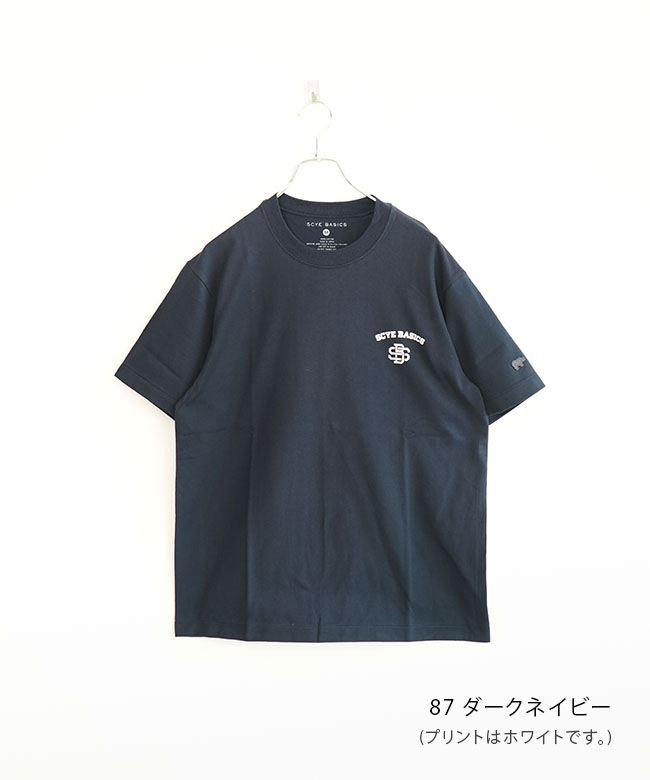 【SCYE BASICS】青　紺　ロゴ入り　ポケット付きTシャツ サイズ38 SCYE BASICS - 【SCYE BASICS】青 紺 ロゴ入り ポケット付きTシャツ