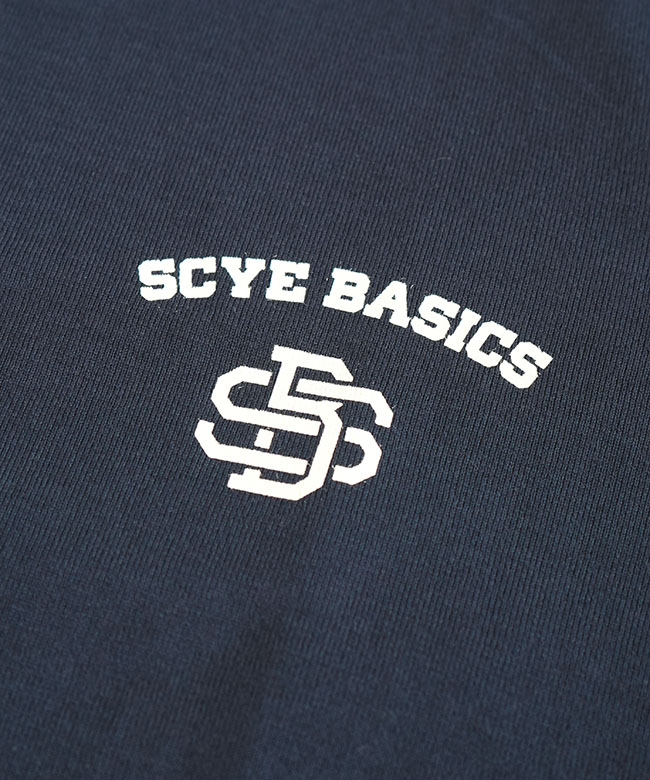 【SCYE BASICS】青　紺　ロゴ入り　ポケット付きTシャツ サイズ38 SCYE BASICS - 【SCYE BASICS】青 紺 ロゴ入り ポケット付きTシャツ