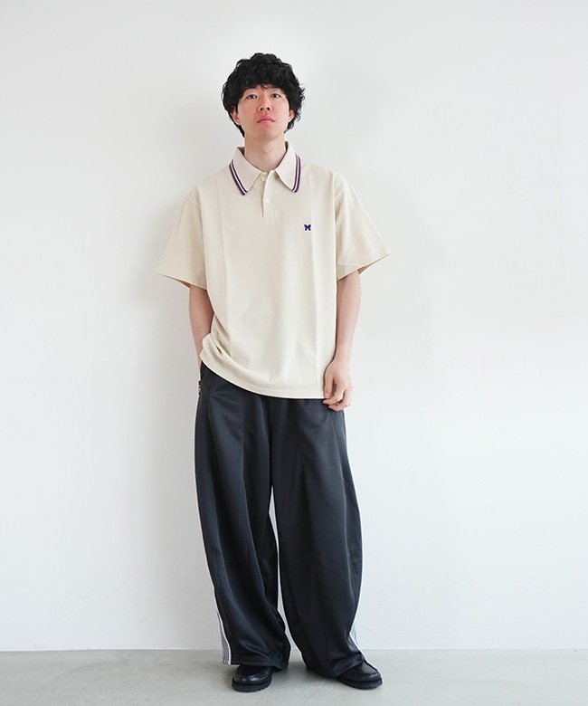 AURALEE コットンピケ ビッグポロシャツ ネイビー サイズ4 日本製 SCYE BASICS サイベーシックス コットン ピケ ポロシャツ Cotton Pique