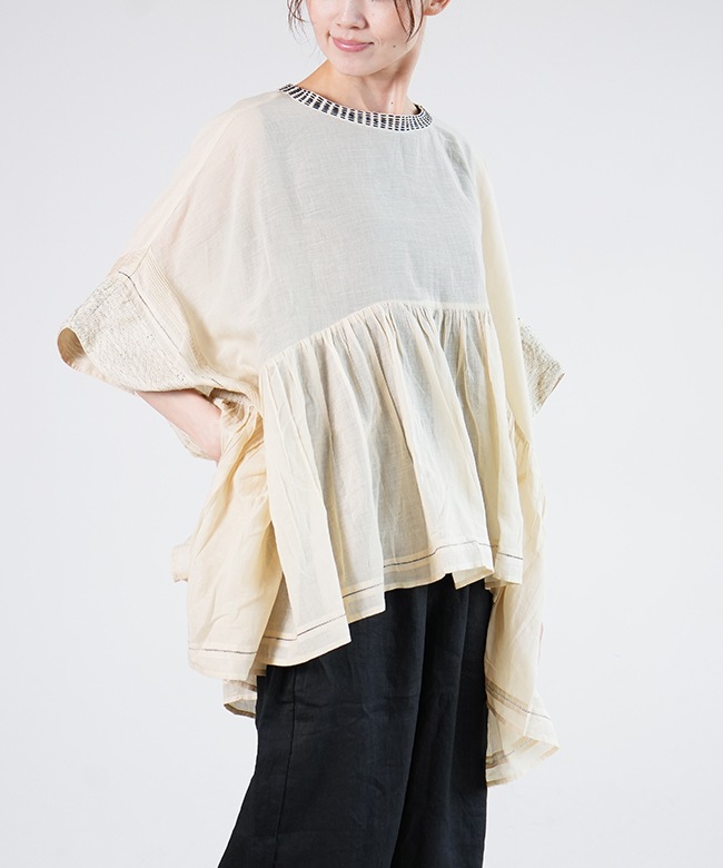 SALE 50%OFF】[TB24139]tumugu(ツムグ)ステッチワークカディコットン