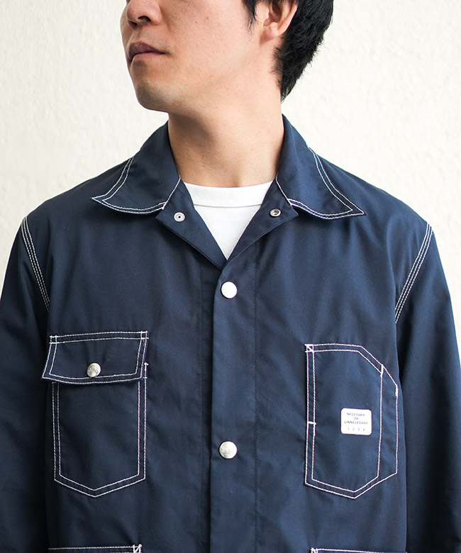 ネセサリーオアアンネセサリー　ジャケット　コート　中綿暖かい　ネイビー　2 美品 ネセサリーオアアンネセサリー ジャケット コート 中綿暖かい