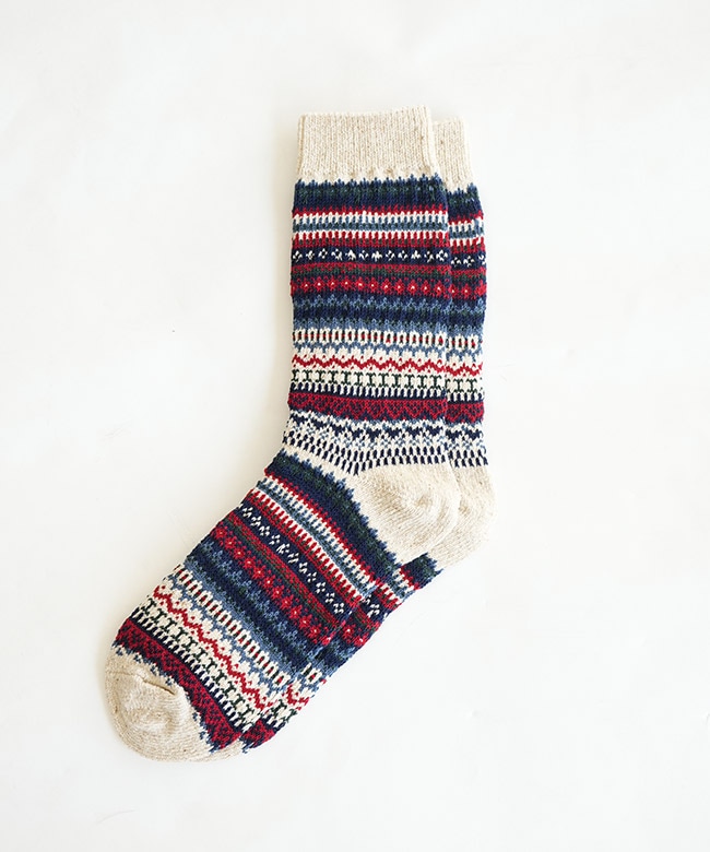 R1630]ROTOTO(ロトト)NORDIC PATTERN SOCKS ノルディック パターン