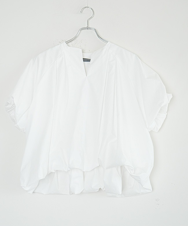SALE 10%OFF】mizuiro ind(ミズイロインド)ballon no collar shirt