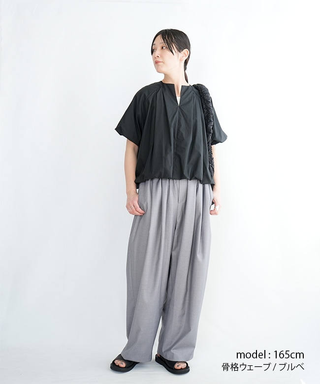 mizuiro ind(ミズイロインド)ballon no collar shirt バルーンノー