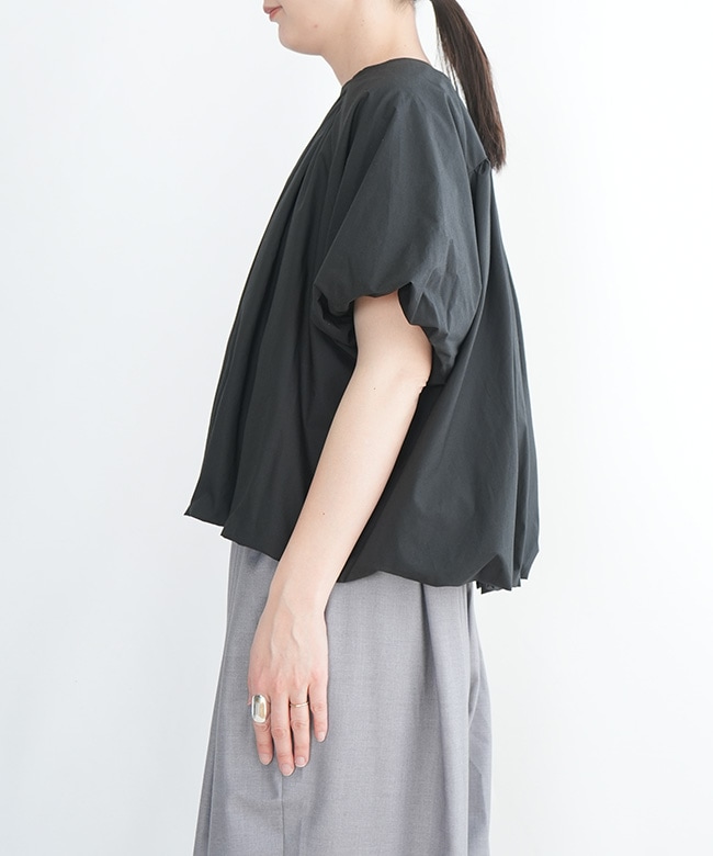 SALE 20%OFF】mizuiro ind(ミズイロインド)ballon no collar shirt