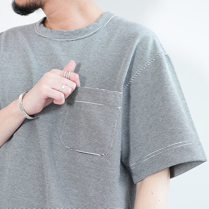 nanamica(ナナミカ) Micro Stripe Pocket Tee マイクロストライプ