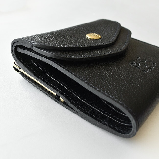 新品 未使用品　イルビゾンテ二つ折りがま口ウォレットoRZY IL BISONTE イルビゾンテ 財布 2つ折りガマ口ウォレットスモール