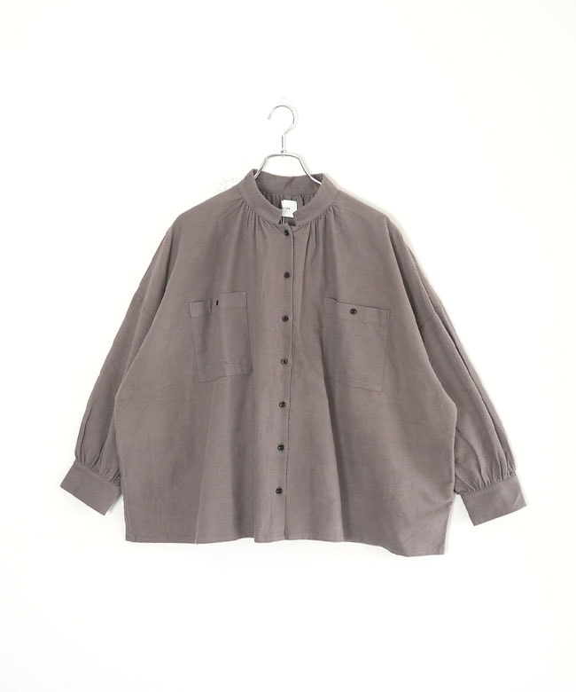 SET-1091]SETTEN(セッテン) ネル起毛 ギャザーネックワイドシャツ