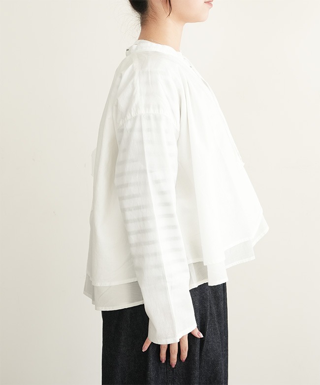 SALE 40%OFF】[8254T-011]grin(グリン) 綿麻キャンブリックレイヤー