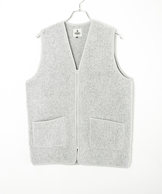 COLD BREAKER ボアベスト 100%WOOL グレー レディース コールドブレーカー COLDBREAKER ウール ボアベスト （Grey