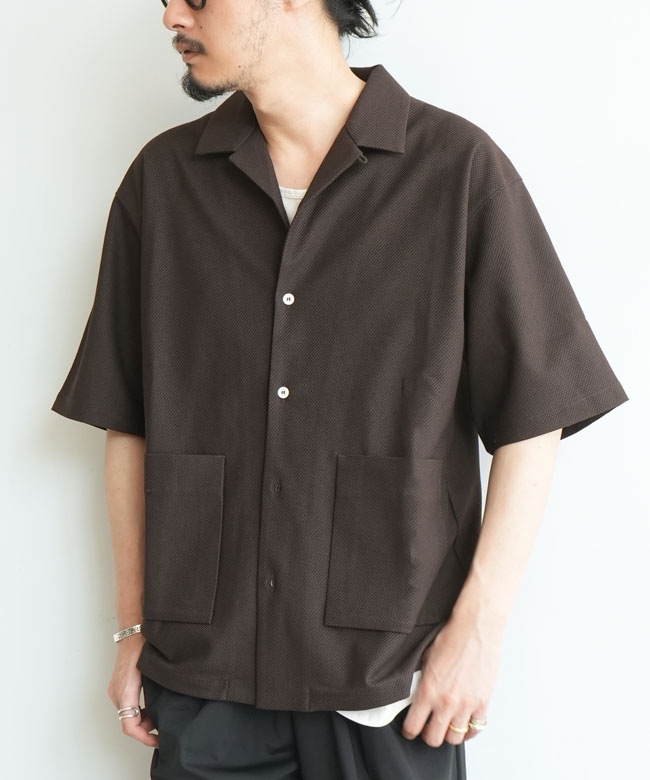 SALE 30%OFF】Curly&Co.(カーリー) BIRD'S EYE JERSEY COLLAR SHIRT