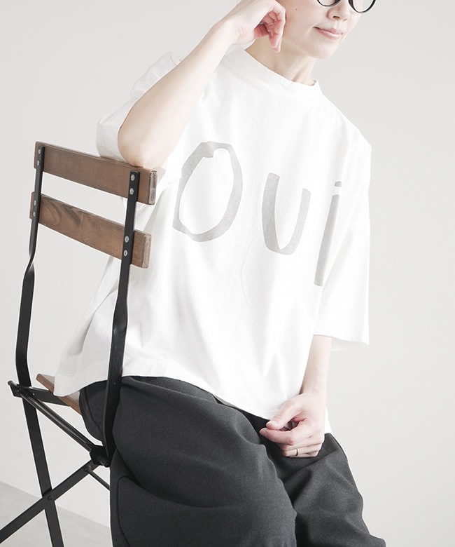 ◎[TC24204]tumugu(ツムグ) ラフィ天竺 プリントTシャツ -Oui- T