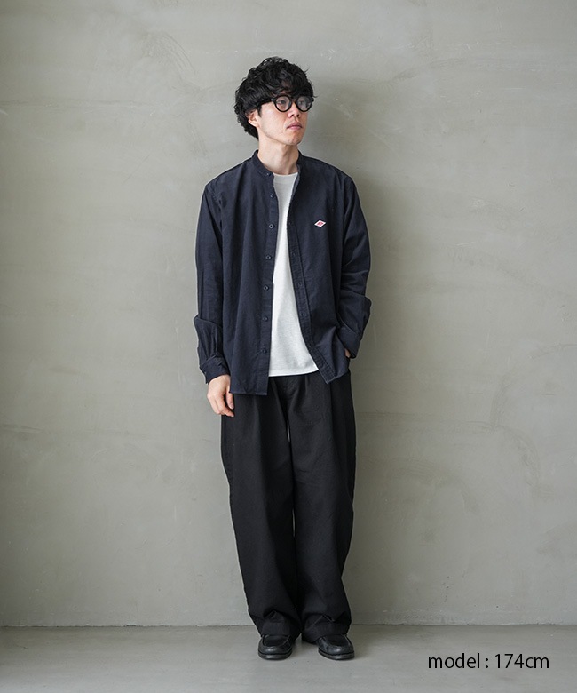 ◇[DT-B0291MCD]DANTON(ダントン) BAND COLLAR SHIRT L/S バンド