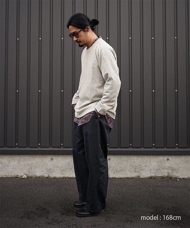 トップス Needles L/S U-NECK TEE RASCHEL LACE XS NEEDLES｜ (L/S U-Neck Tee Raschel Lace - Black (QV345