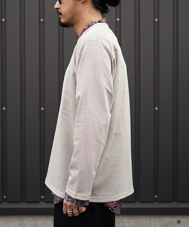 トップス Needles L/S U-Neck Tee Raschel Lace BEAMS（ビームス）NEEDLES / L/S U-Neck Tee - Raschel Lace（T