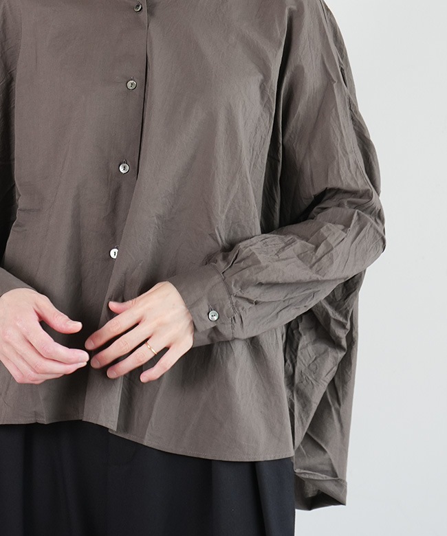 1-238975]mizuiro ind(ミズイロインド) back gather wide shirt