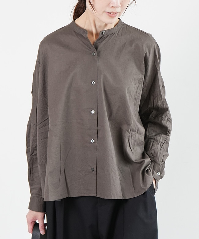 1-238975]mizuiro ind(ミズイロインド) back gather wide shirt