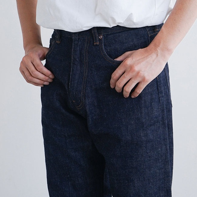 F1147]FOB FACTORY(エフオービーファクトリー)ワイドデニム5Pパンツ