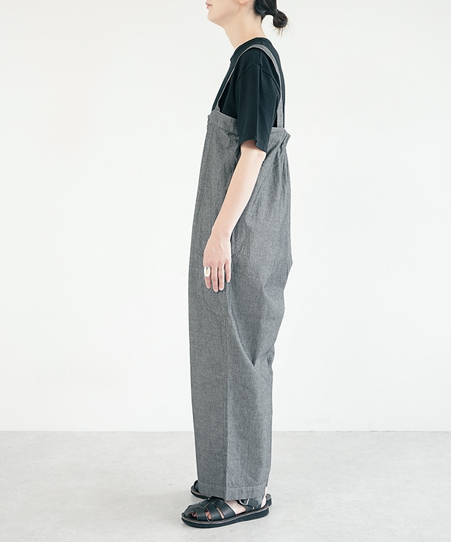 【モガンボ】ソラモナポッシェ シャンブレーサスペンダーオーバーオール SALE 50%OFF】◇[poche-cha-oval] solamonat poche