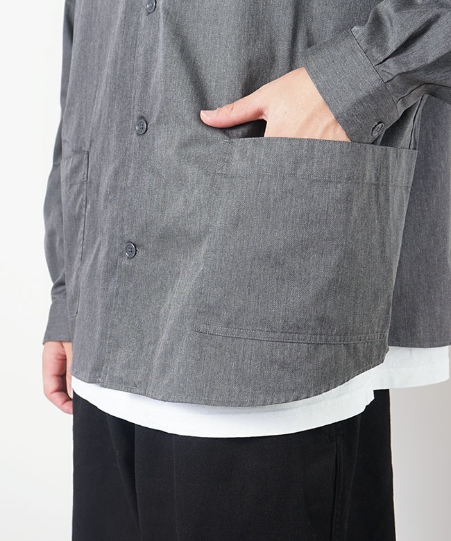 【美品】DANTON グレー カバーオール サイズ38 DANTON/ダントン] ナイロンカバーオールジャケット（カバーオール