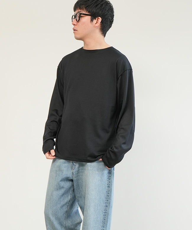6021-1204]Caledoor(カレドアー) Merino Wool Long-Sleeve T-shirt