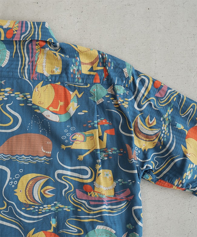 【美品】SUNSURF サンサーフ アロハシャツ 半袖 開襟 雀 竹 SUN SURF サンサーフ アロハシャツ 開襟シャツ 日本製 ソングオブ