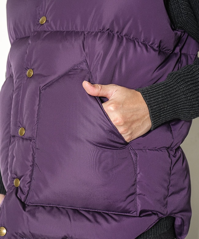 Rocky Mountain ロッキーマウンテン ダウンベスト パープルLサイズ RW431]NEEDLES(ニードルズ) 〈NEEDLES〉×〈ROCKY MOUNTAIN FEATHERBED