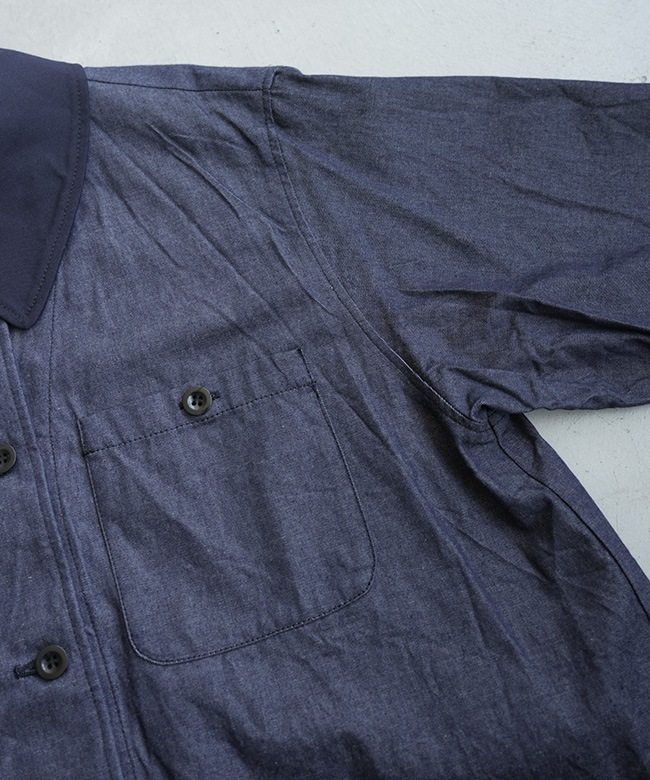mizuiro ind(ミズイロインド) half slv denim shirt ハーフスリーブ