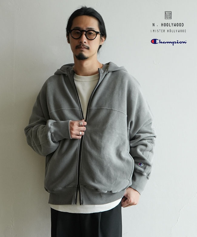 n.hoolywood × Champion ジップアップパーカー N.HOOLYWOOD(エヌハリウッド) N.HOOLYWOOD × Champion FULL ZIP HOODIE