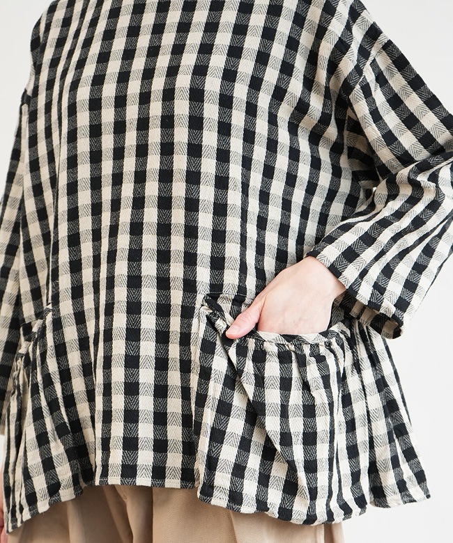 SALE 50%OFF】[TB24434]tumugu(ツムグ) ヘリンボンギンガムチェック