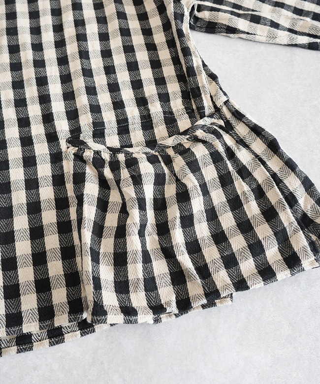 SALE 50%OFF】tumugu(ツムグ) ヘリンボンギンガムチェック プル