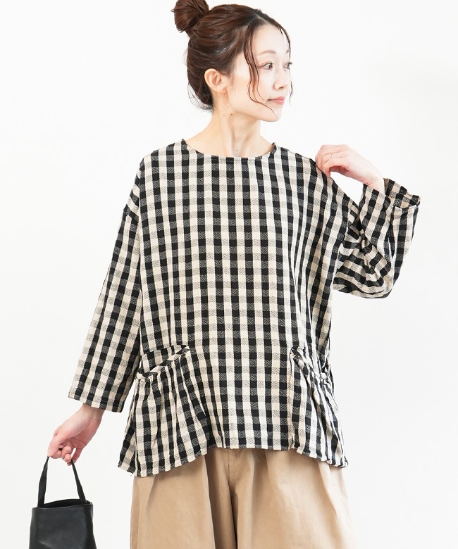 SALE 50%OFF】tumugu(ツムグ) ヘリンボンギンガムチェック プル