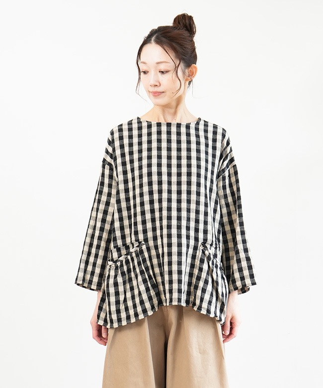 SALE 50%OFF】tumugu(ツムグ) ヘリンボンギンガムチェック プル