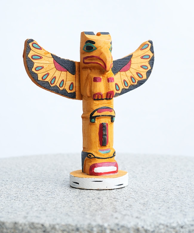 2079]amabro(アマブロ) WOODEN CARVING TOTEM POLE タイプB ウッデン