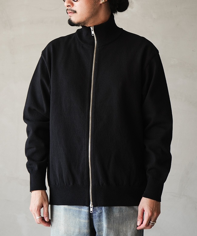 mino様♪ 新品 半額 MARK&LONA ニットブルゾン マーク&ロナ 黒 95-254-005]Yonetomi NEW BASIC(ヨネトミニューベーシック
