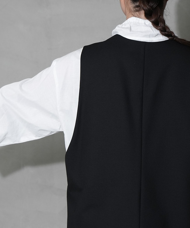 SALE 50%OFF】mizuiro ind(ミズイロインド) deep V neck wide vest